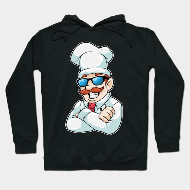 Chef with Chef's hat & funny Sunglasses Hoodie by Markus Schnabel